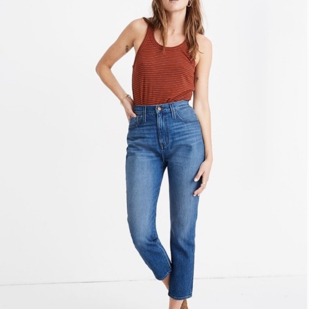NWT MADEWELL The Momjean in Stratfield Wash, AA585, high waist, sz 26